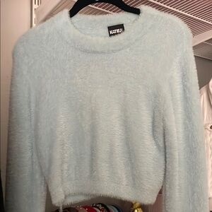 Fuzzy Light Blue Sweater Katie J NYC